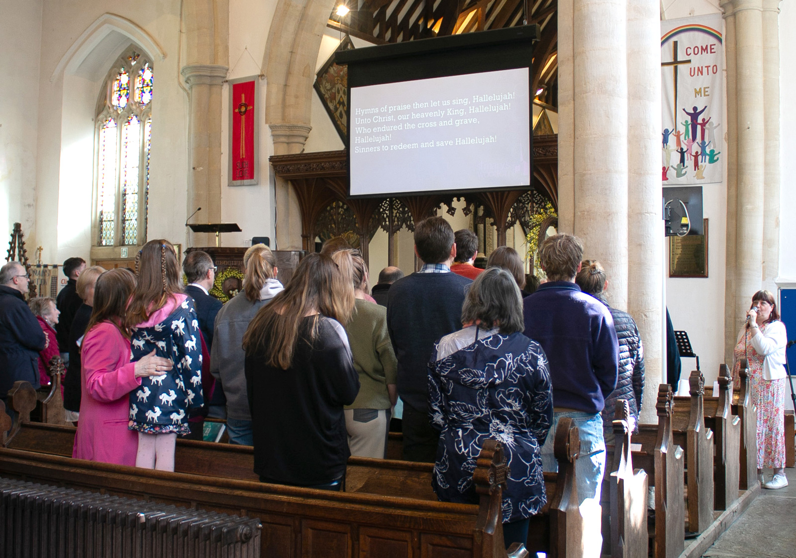 Inside St Mary's church during a Sunday service.